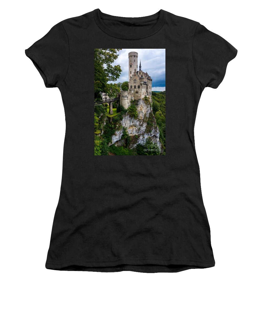 Lichtenstein Castle Women's T-Shirt featuring the photograph Lichtenstein Castle - Baden-Wurttemberg - Germany by Gary Whitton