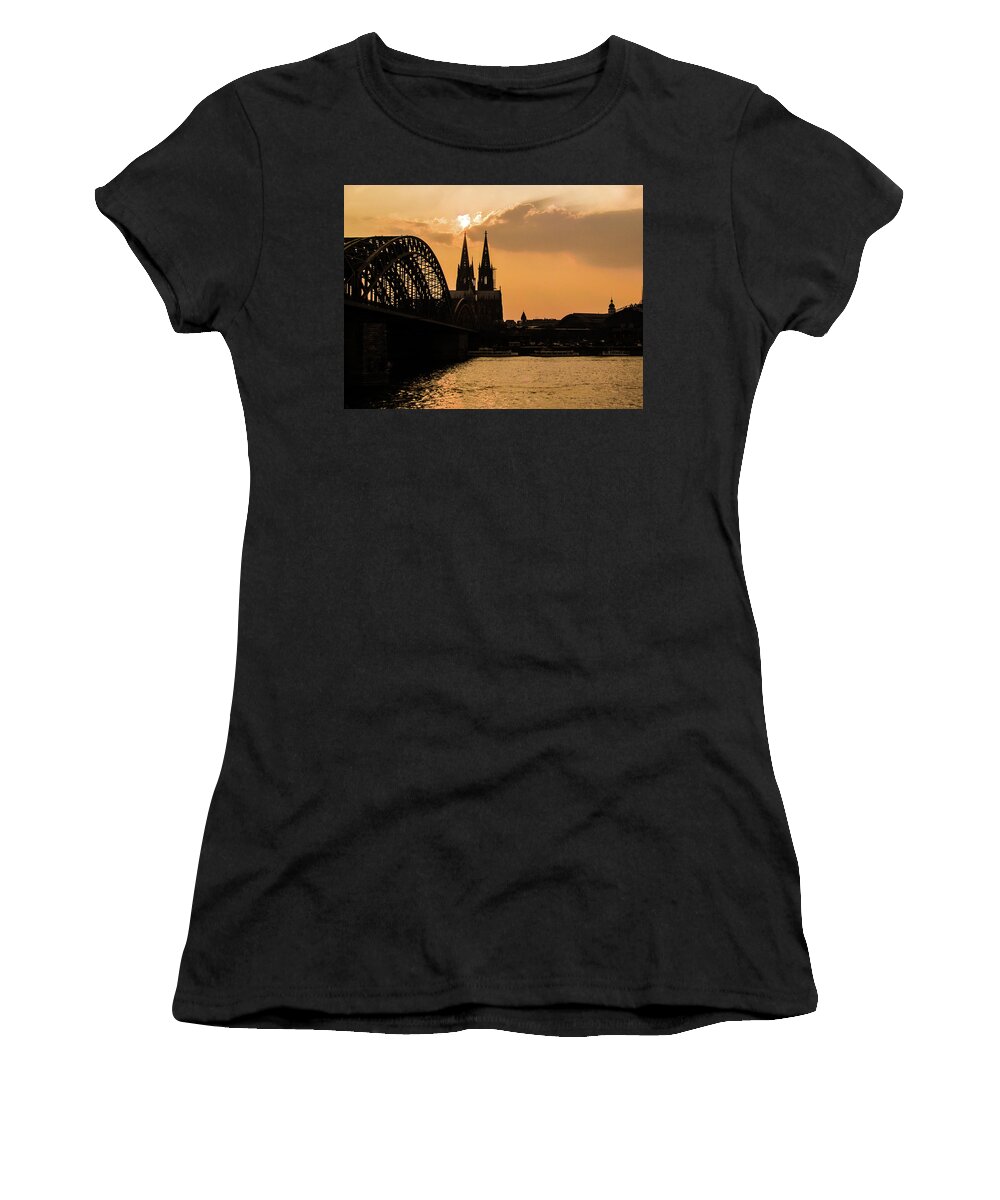 Cologne Women's T-Shirt featuring the photograph Sunset in Cologne #3 by Cesar Vieira