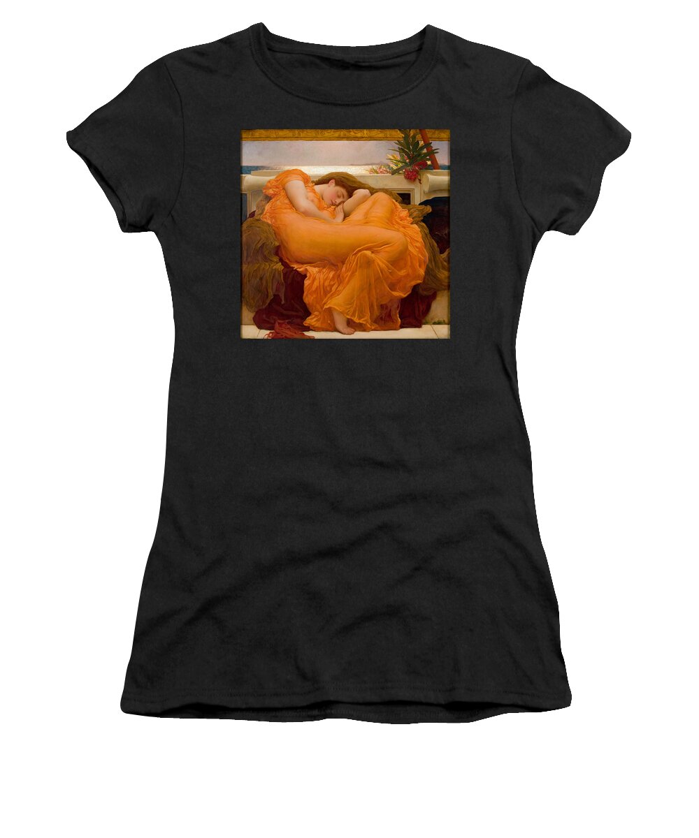 Flaming June Women's T-Shirt featuring the painting Flaming June #4 by MotionAge Designs