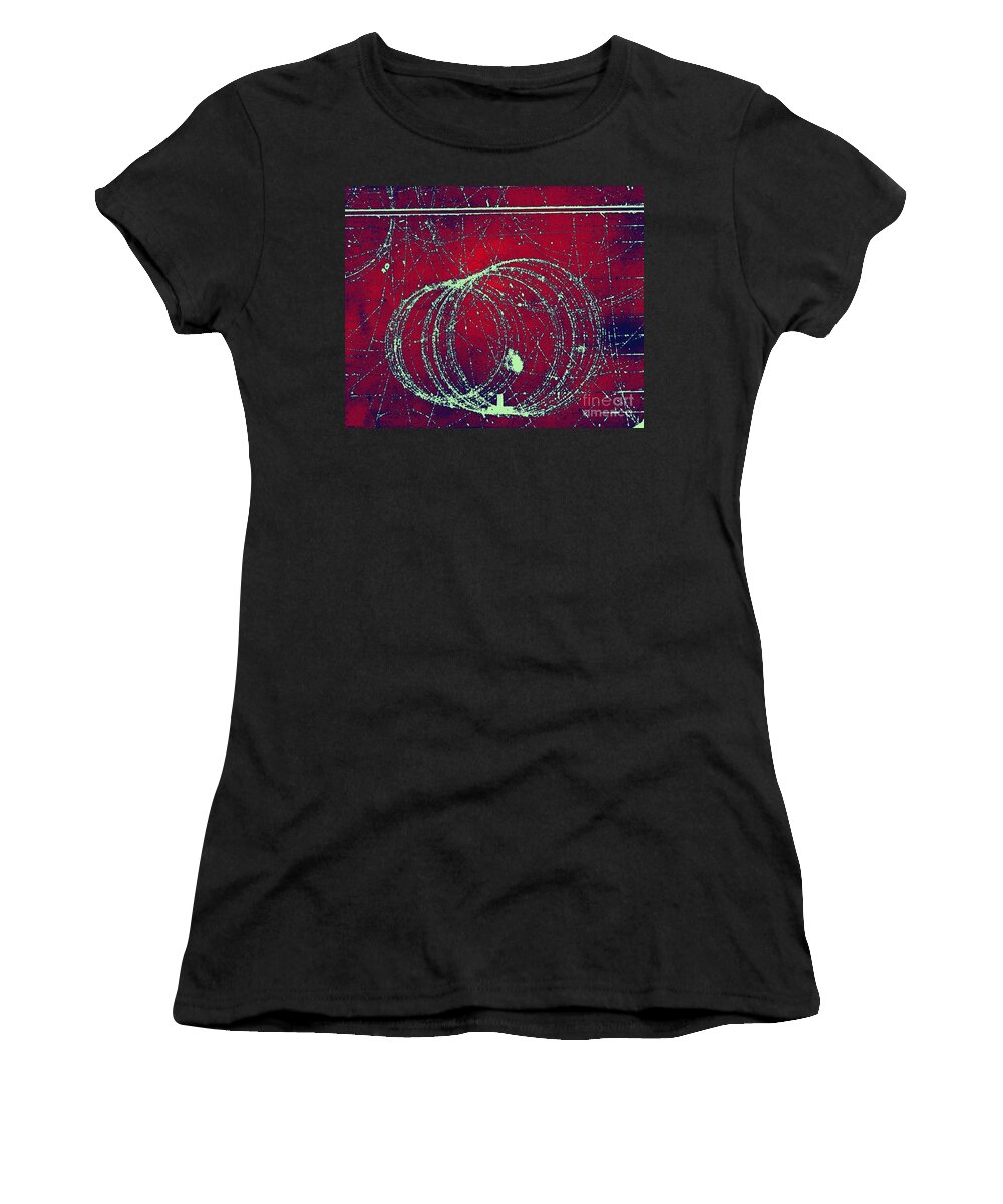 Cloud Chamber Women's T-Shirt featuring the photograph Positron Tracks #5 by Omikron