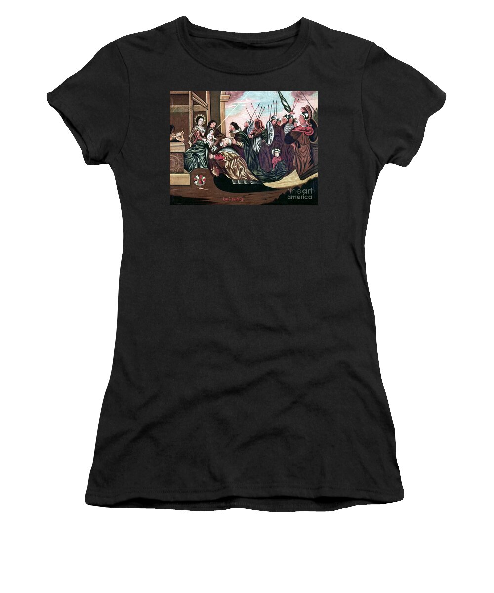 18th Century Women's T-Shirt featuring the photograph Adoration Of The Magi #5 by Granger