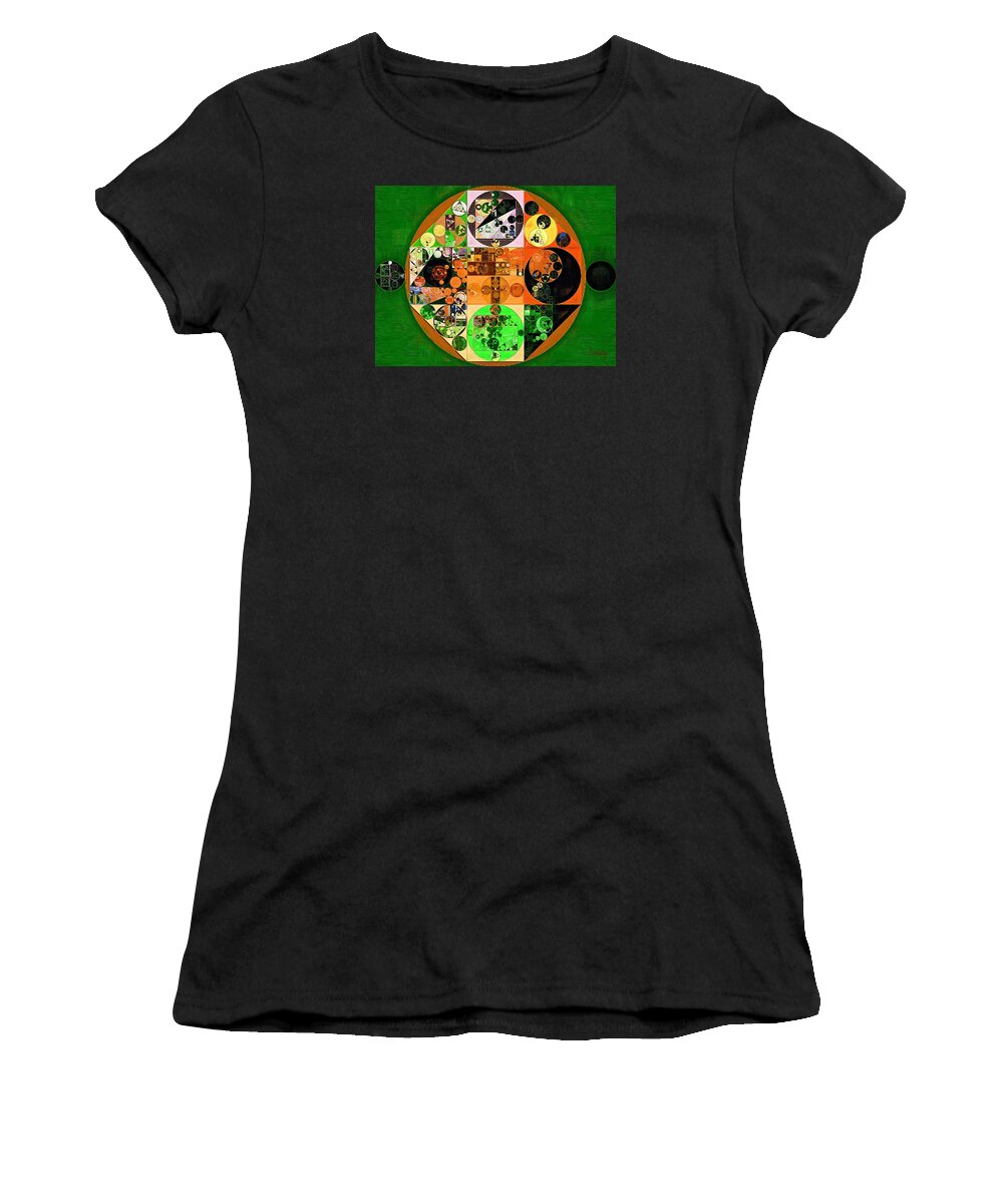 Element Women's T-Shirt featuring the digital art Abstract painting - Lincoln green #6 by Vitaliy Gladkiy