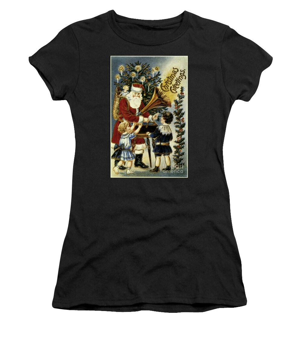 19th Century Women's T-Shirt featuring the photograph American Christmas Card #6 by Granger