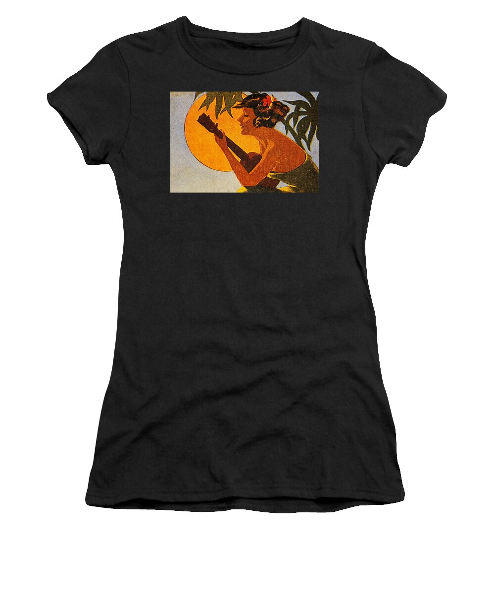 1925 Women's T-Shirt featuring the painting Vintage Hawaiian Art #6 by Hawaiian Legacy Archive - Printscapes