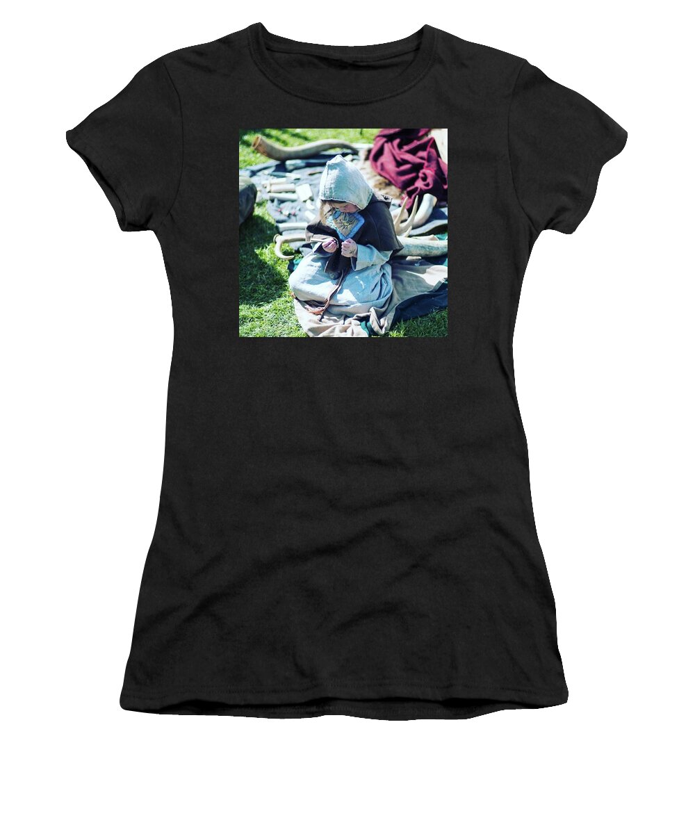 Viking Women's T-Shirt featuring the photograph A Little Viking Girl by Aleck Cartwright