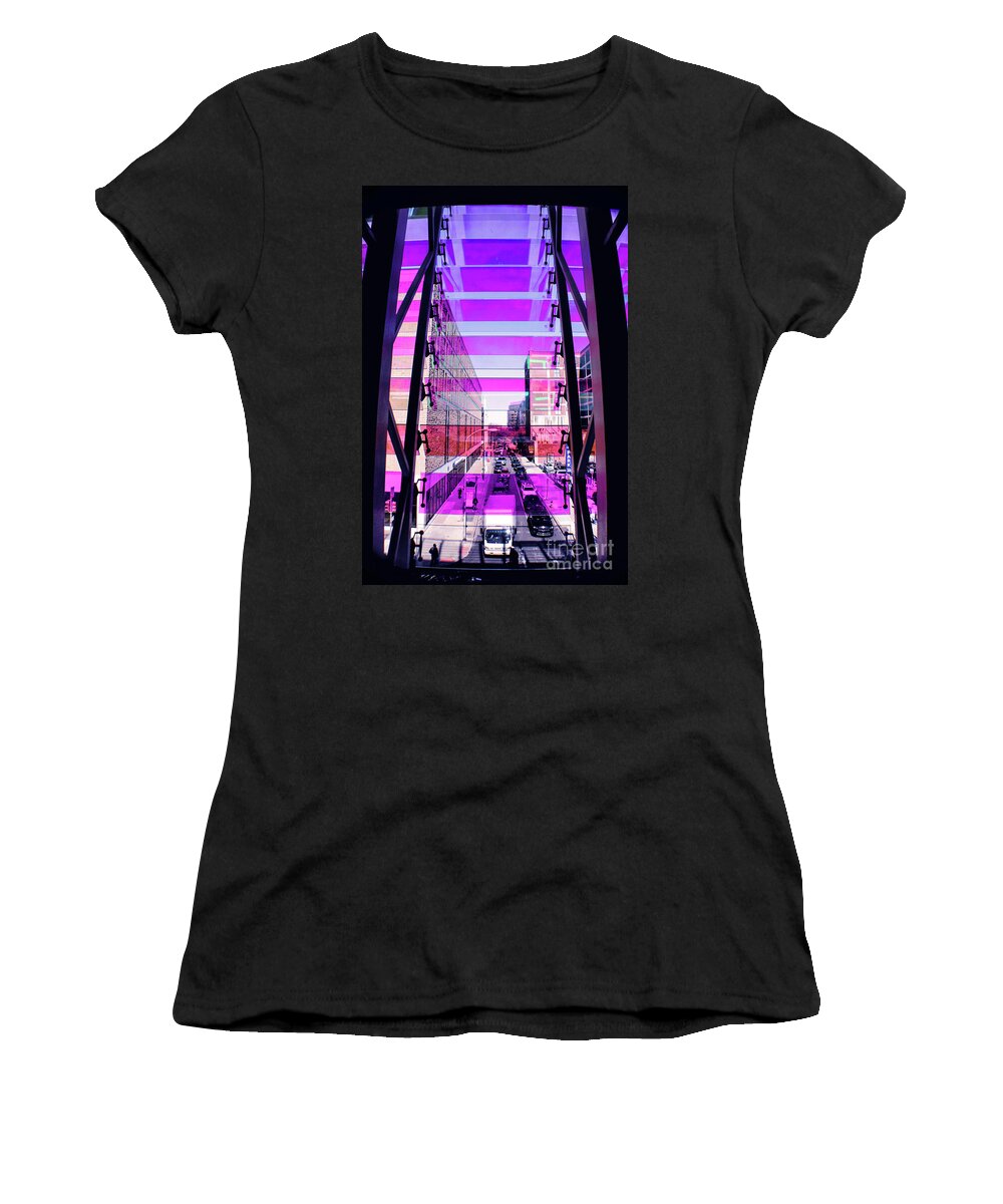 Philadelphia Women's T-Shirt featuring the photograph A Parking Lot with a View by Sandy Moulder