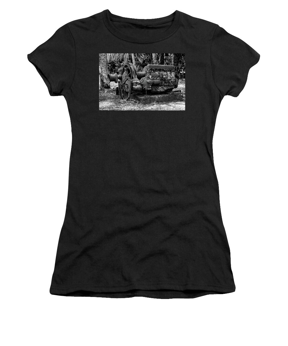 Machinery Women's T-Shirt featuring the photograph Abandoned Logging Machinery by Artful Imagery