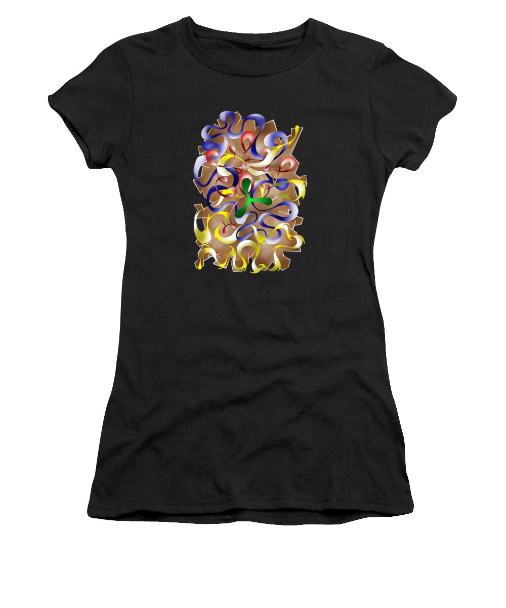 Abstract Women's T-Shirt featuring the painting Abstract digital art - Jamurina V2 by Cersatti