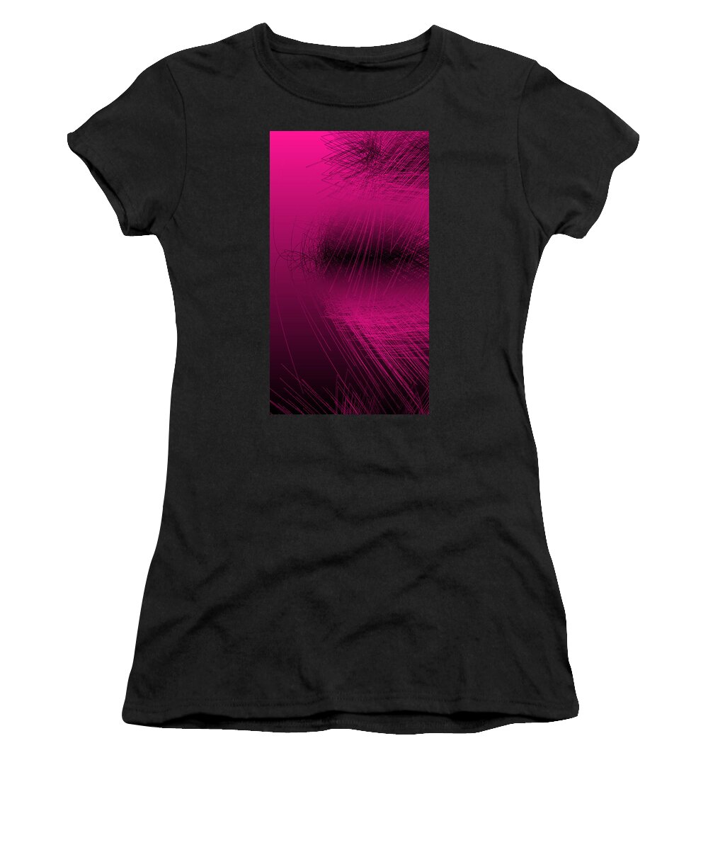Rithmart Abstract Lines Organic Random Computer Digital Shapes Abstract Acanvas Algorithm Art Below Colors Designed Digital Display Drawn Images Number One Organic Recursive Reflection Series Shadowy Shapes Small Streaming Using Watery Women's T-Shirt featuring the digital art Ac-2-4 by Gareth Lewis