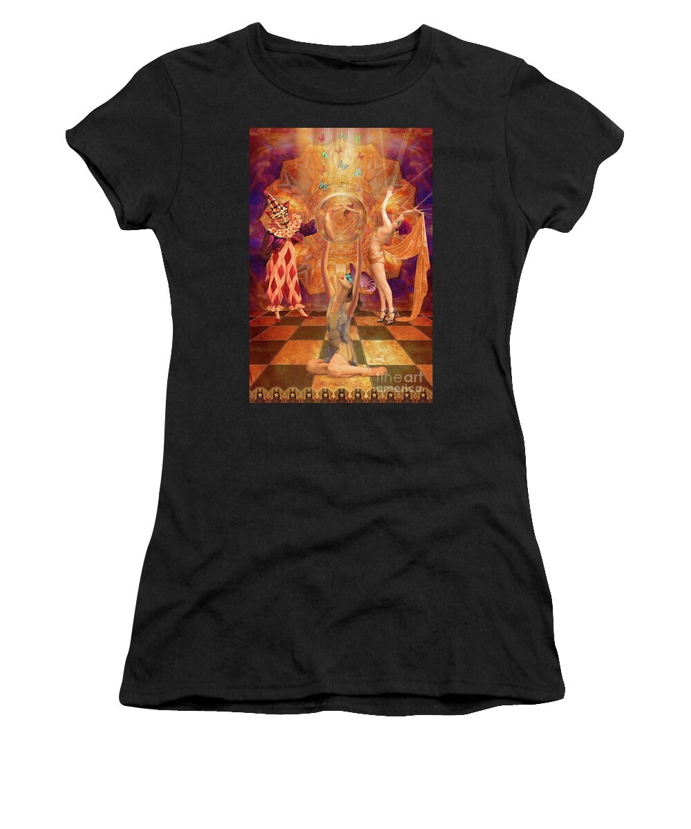 Burlesque Women's T-Shirt featuring the digital art Act 3 Burlesque Circus Follies by Joseph J Stevens