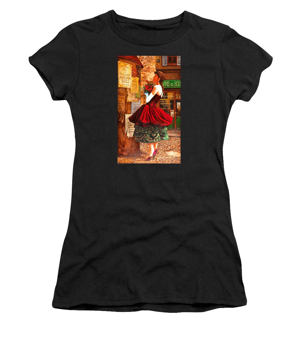 Female Women's T-Shirt featuring the painting After The Ball by Igor Postash