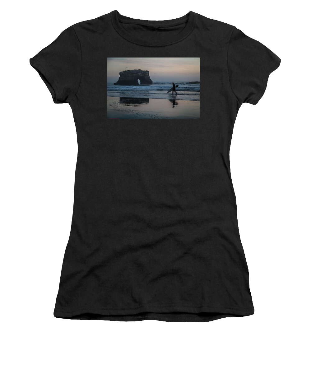 Surf Women's T-Shirt featuring the photograph After the set by Lora Lee Chapman
