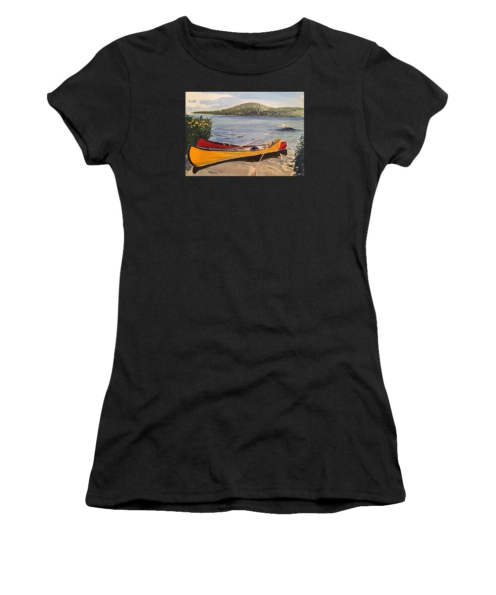 Maine Women's T-Shirt featuring the painting Afternoon on Great Pond by Robert Fugate