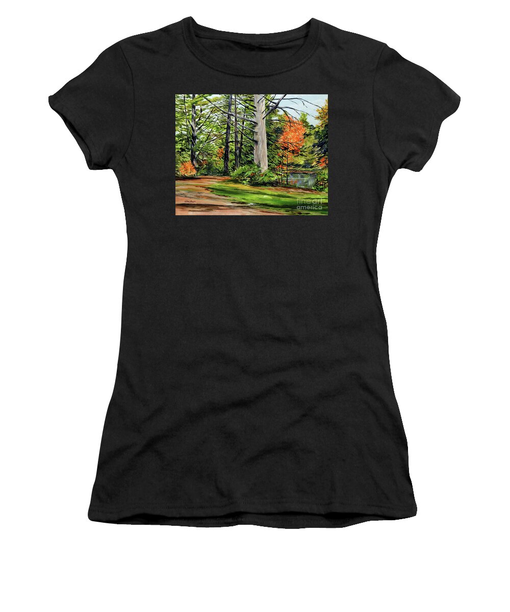Oil Women's T-Shirt featuring the painting Algonquin Quiet Place by William Band