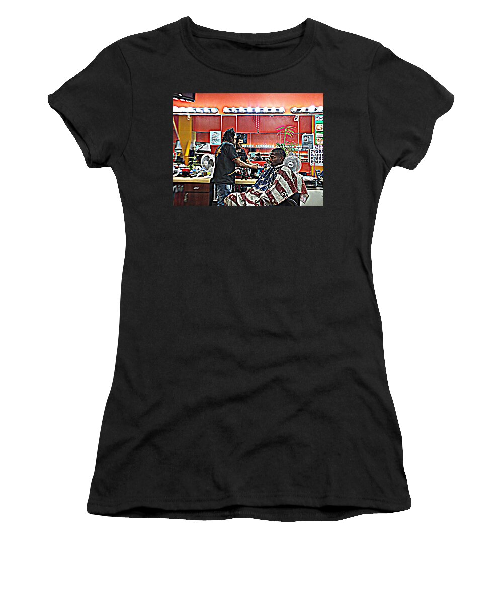 Hdr Photography Women's T-Shirt featuring the photograph All American Barbet by Nicholas Small