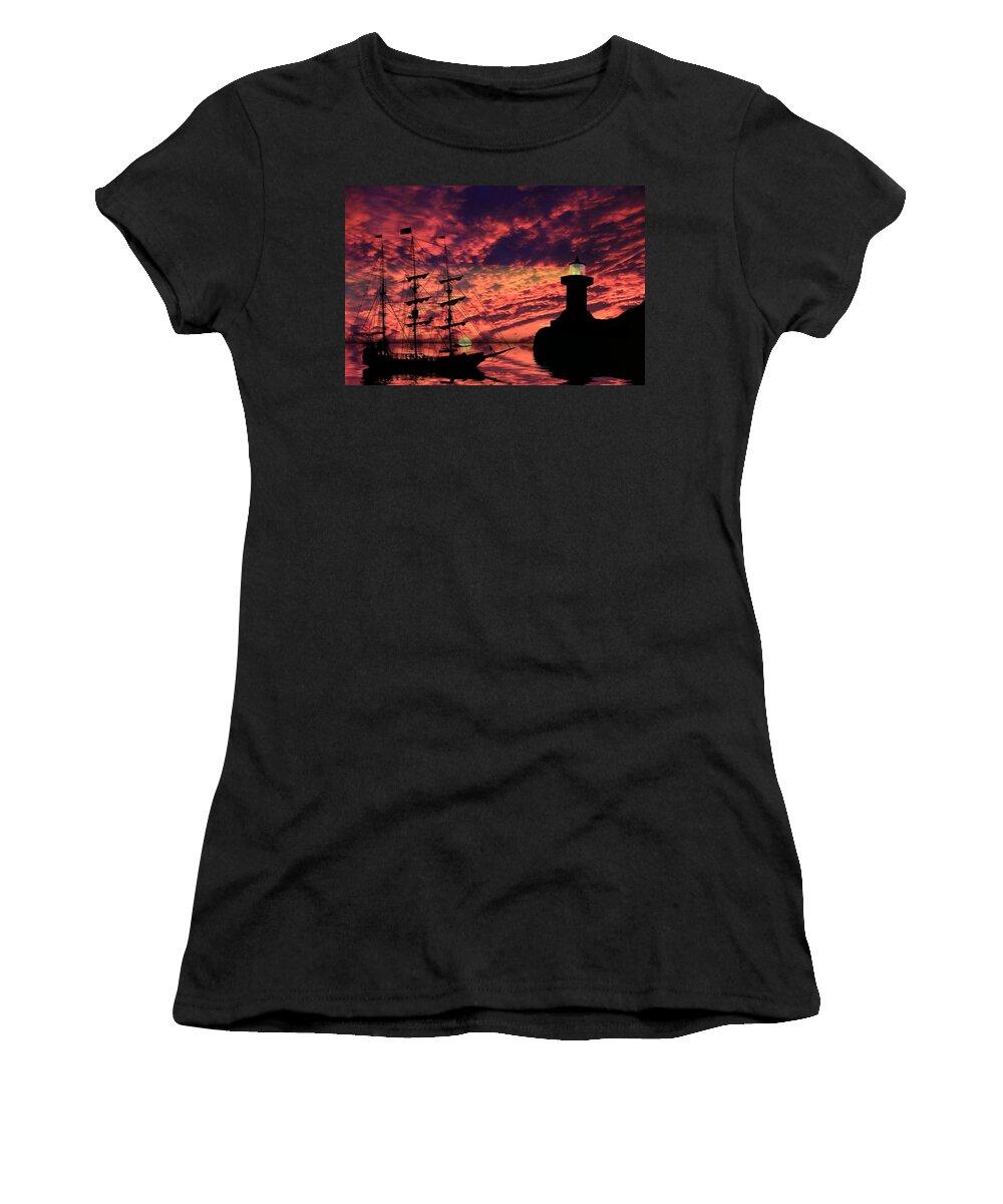 Pirate Ship Women's T-Shirt featuring the photograph Almost Home by Shane Bechler