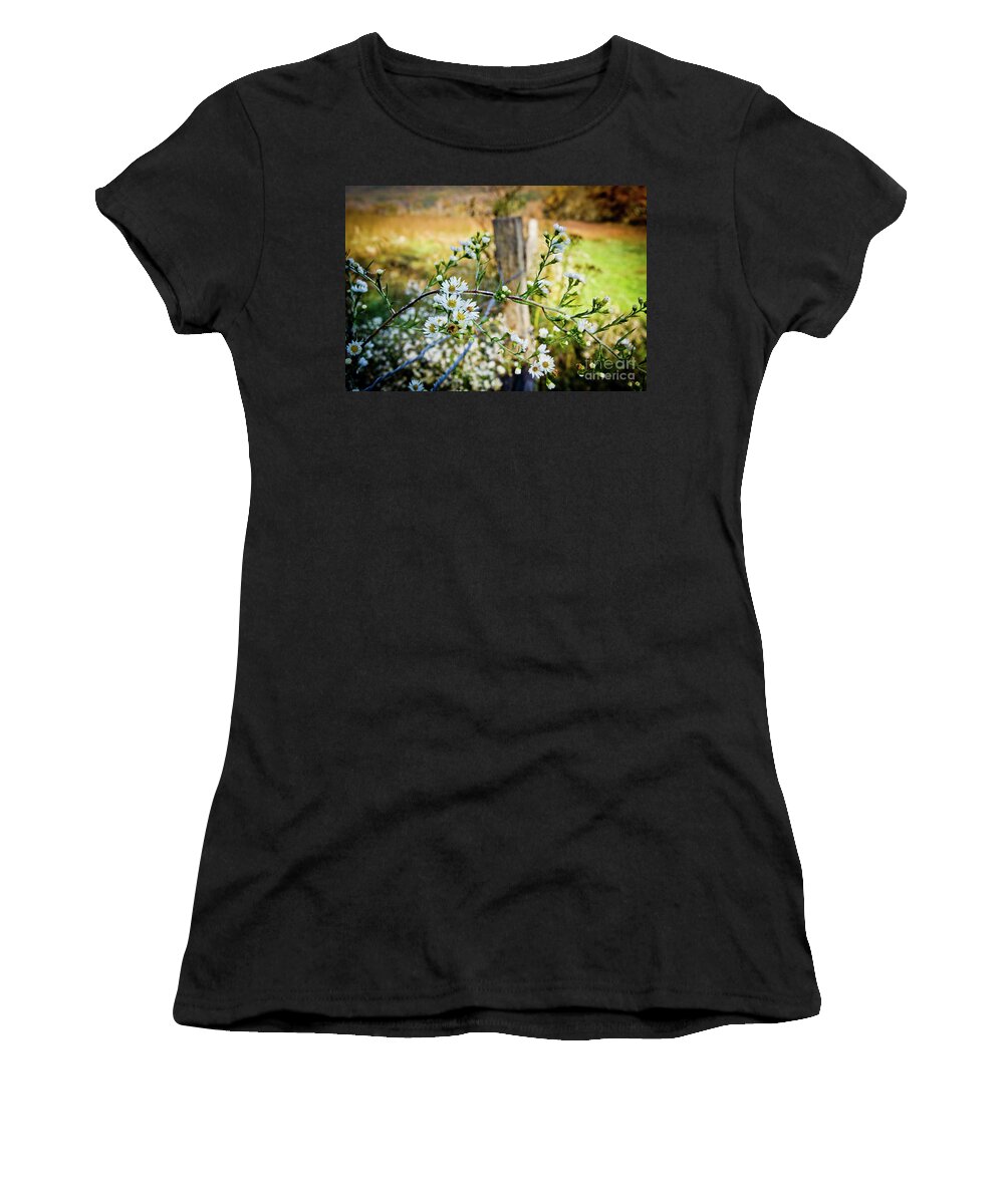 Fence Women's T-Shirt featuring the photograph Along A Fence Row by Douglas Stucky