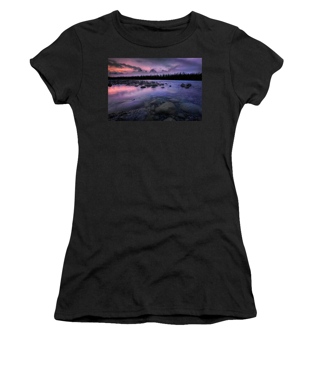 River Women's T-Shirt featuring the photograph Along The Athabasca by Dan Jurak