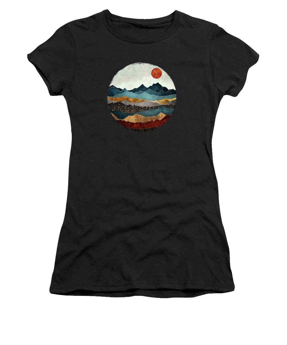 Amber Women's T-Shirt featuring the digital art Amber Dusk by Spacefrog Designs