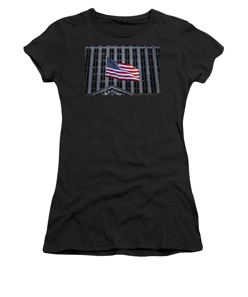 Detroit Women's T-Shirt featuring the photograph American the Beautiful by Pravin Sitaraman
