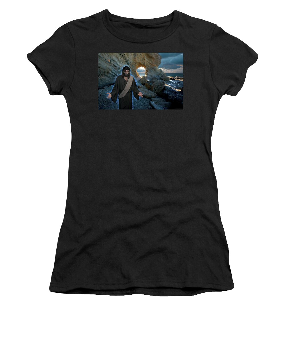 Alex-acropolis-calderon Women's T-Shirt featuring the photograph And Surely I Am With You Always To The Very End Of The Age by Acropolis De Versailles