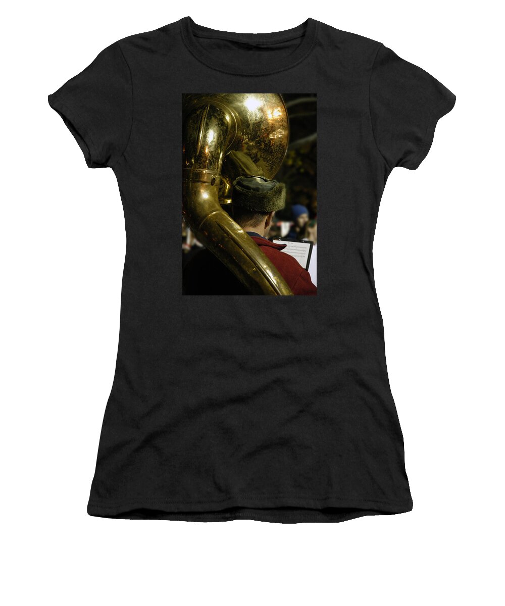 Tuba Women's T-Shirt featuring the photograph And The Band Played On by DArcy Evans