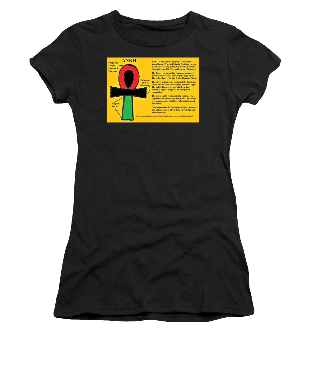 Ankh Women's T-Shirt featuring the digital art ANKH Meaning by Adenike AmenRa