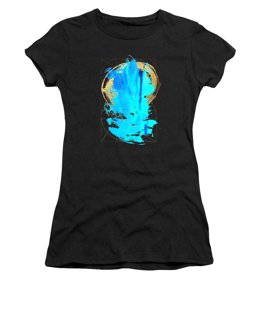 'aqua Gold' Collection By Serge Averbukh Women's T-Shirt featuring the digital art Aqua Gold No. 4 by Serge Averbukh