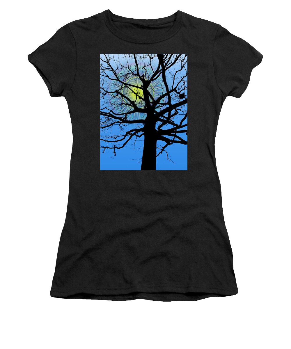 Tree Women's T-Shirt featuring the digital art Arboreal Sun by Tim Allen