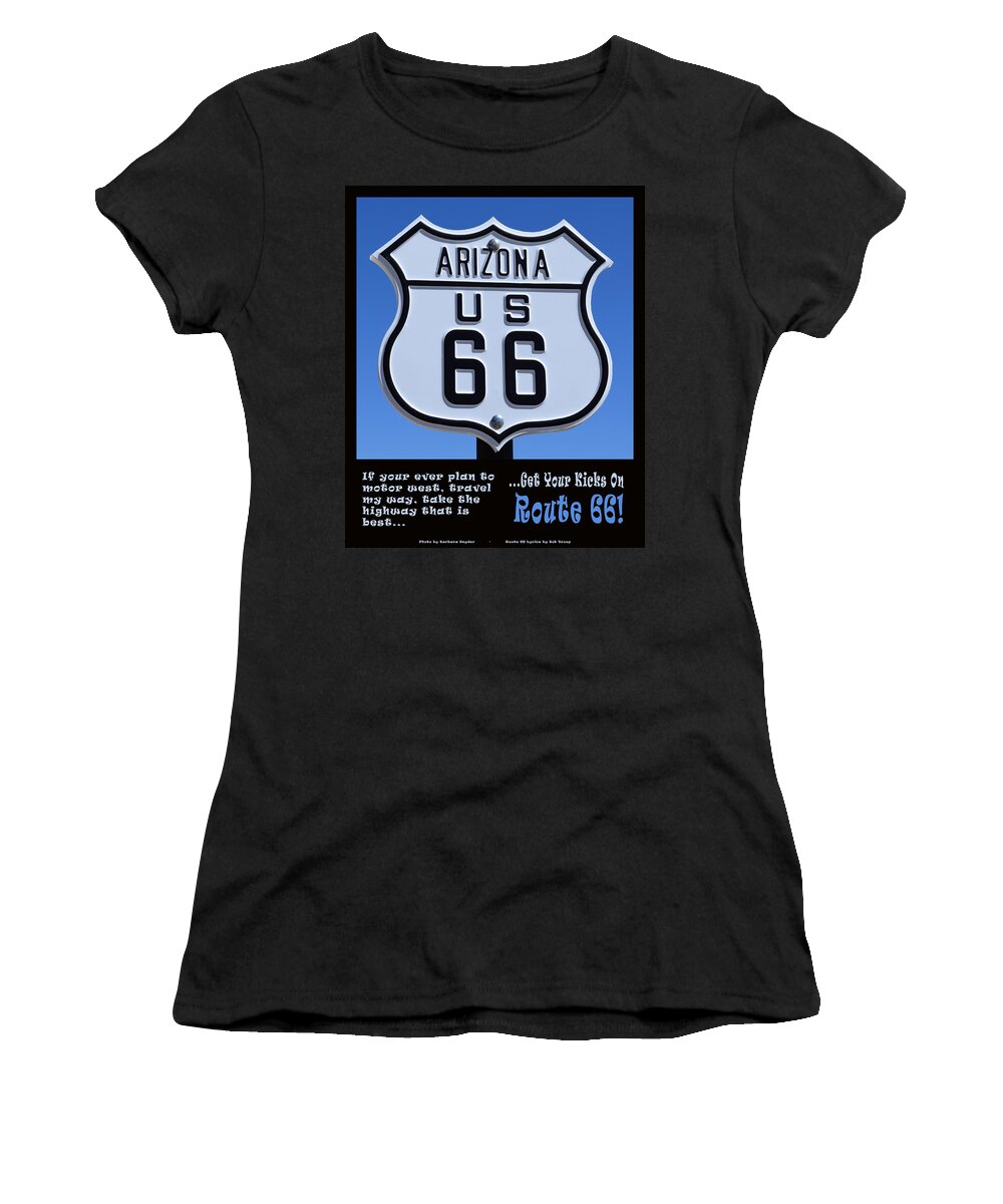Route 66 Oatman Arizona Women's T-Shirt featuring the photograph Arizona Highways Route 66 Poster by Barbara Snyder