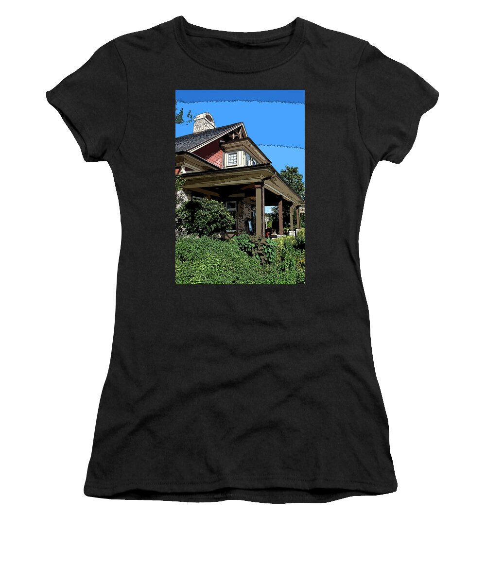 Architecture Women's T-Shirt featuring the photograph Arnie's Front Porch by James Rentz