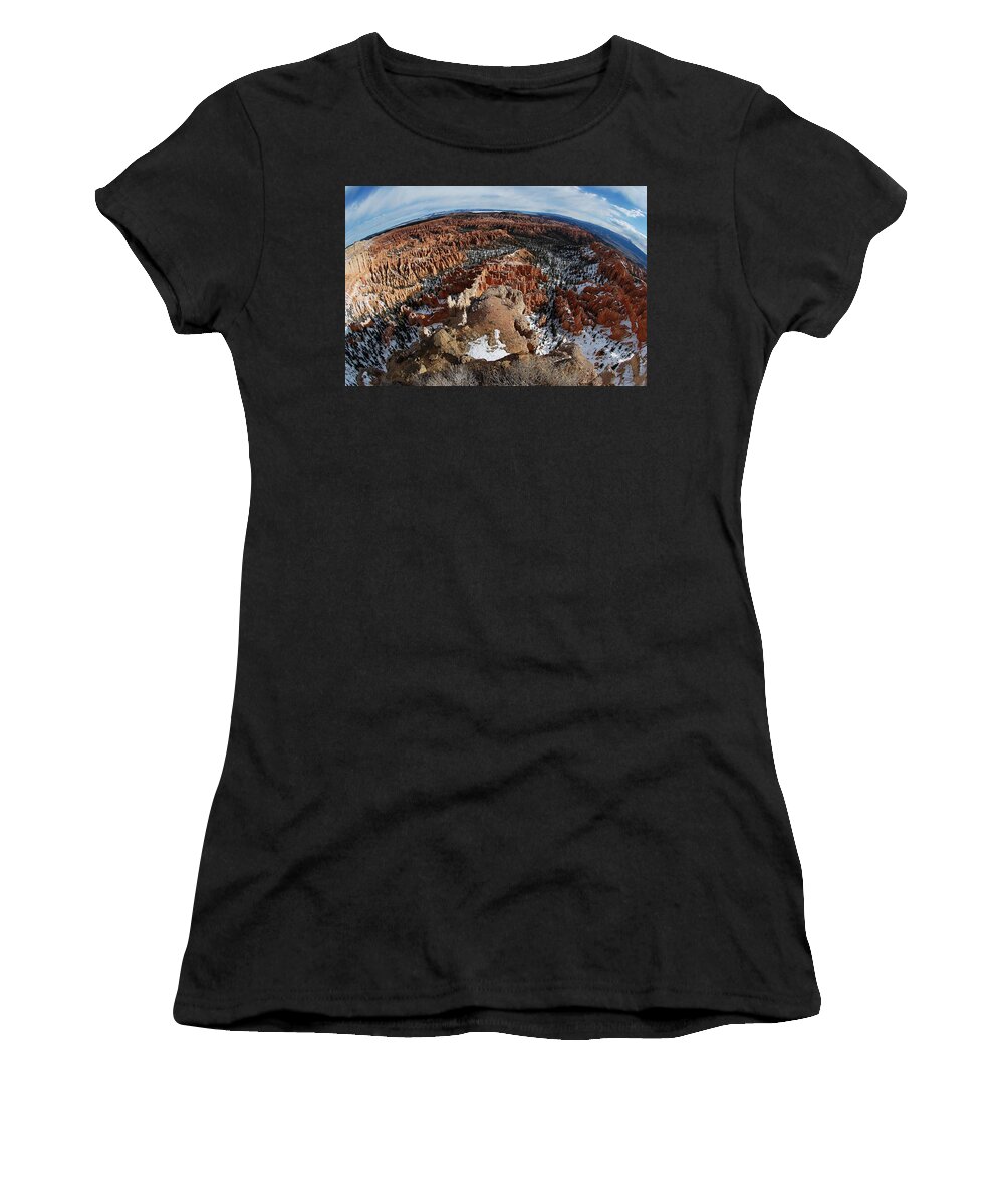Around Bryce Canyon Women's T-Shirt featuring the photograph Around Bryce Canyon -- Hoodoo Formations in Bryce Canyon National Park, Utah by Darin Volpe