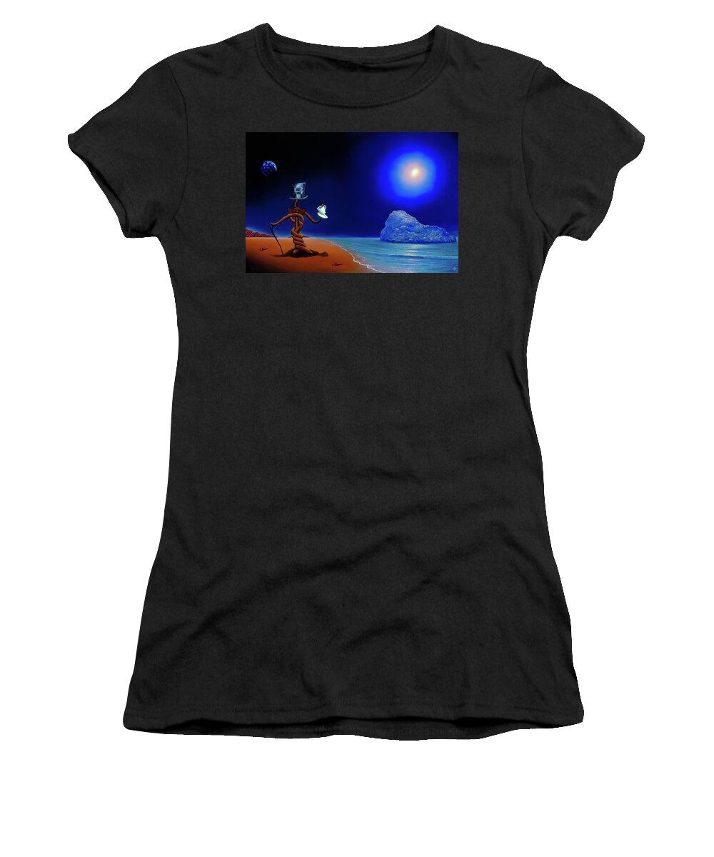  Women's T-Shirt featuring the painting Artist Conversing by Paxton Mobley