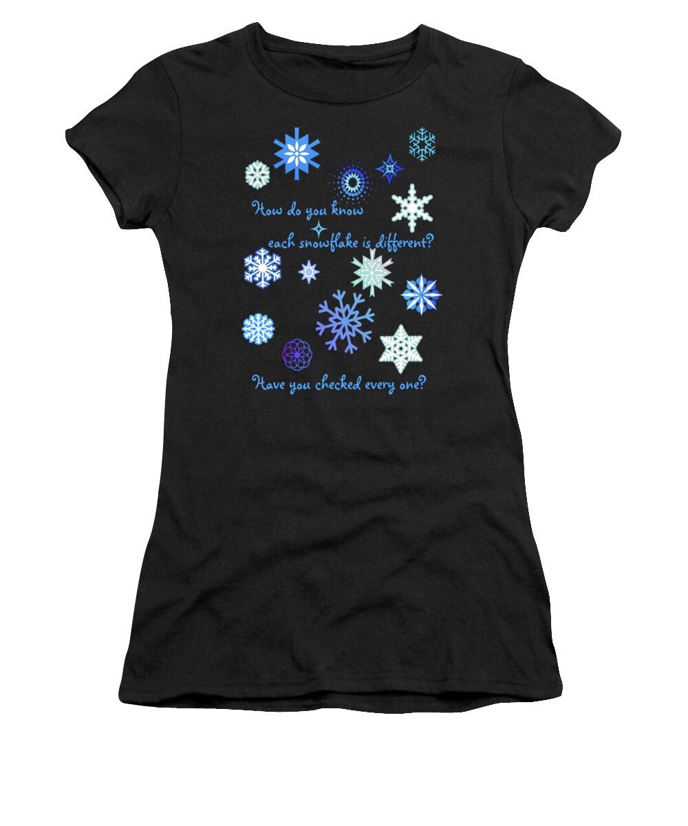 Snowflakes Women's T-Shirt featuring the digital art Snowflakes 2 by Two Hivelys