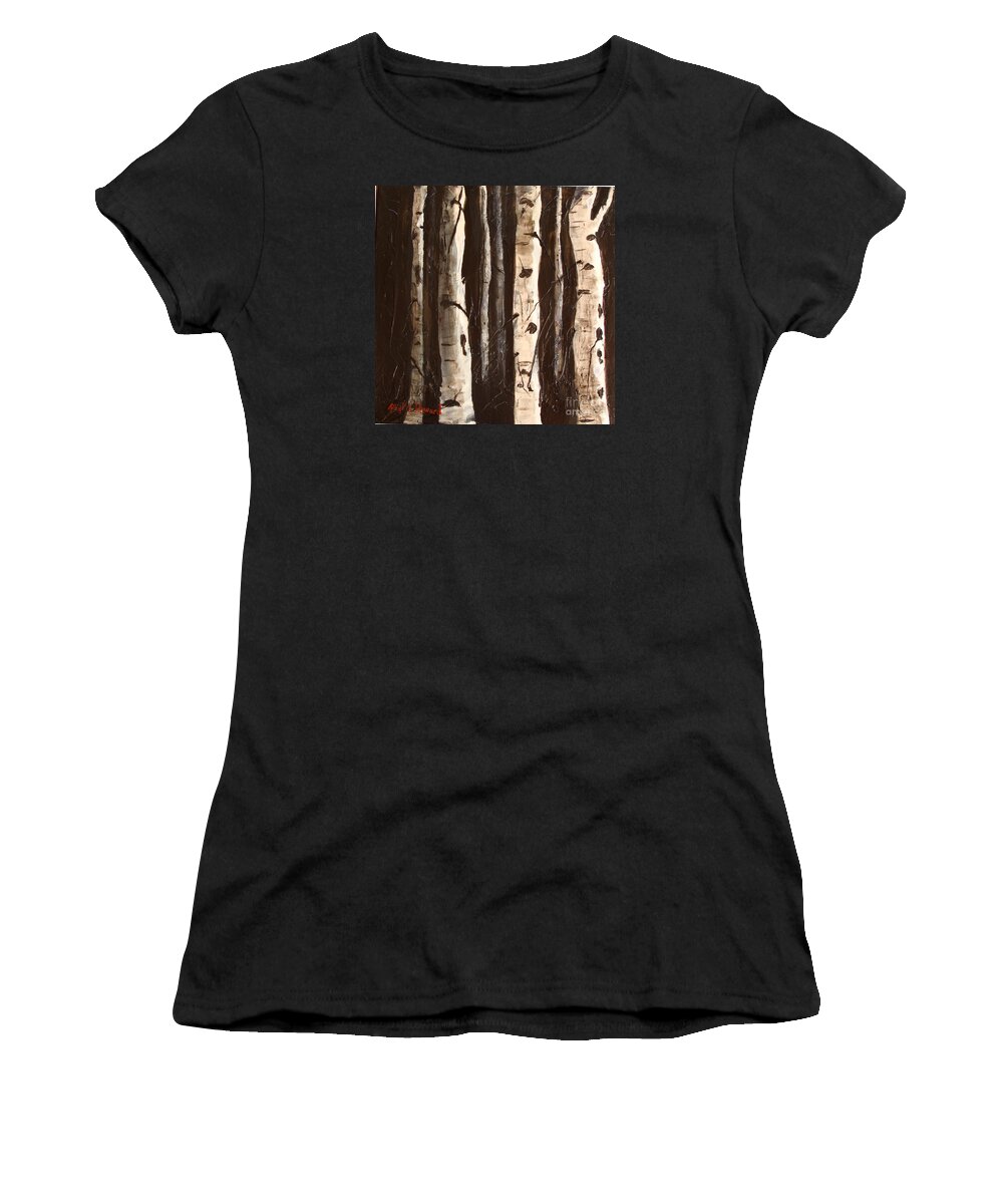 Aspen Women's T-Shirt featuring the painting Aspen Stand by Phyllis Howard