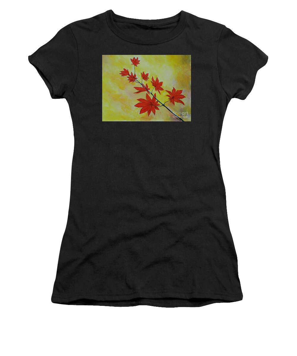 Plant Women's T-Shirt featuring the painting Autumn Branch by Kenneth Harris