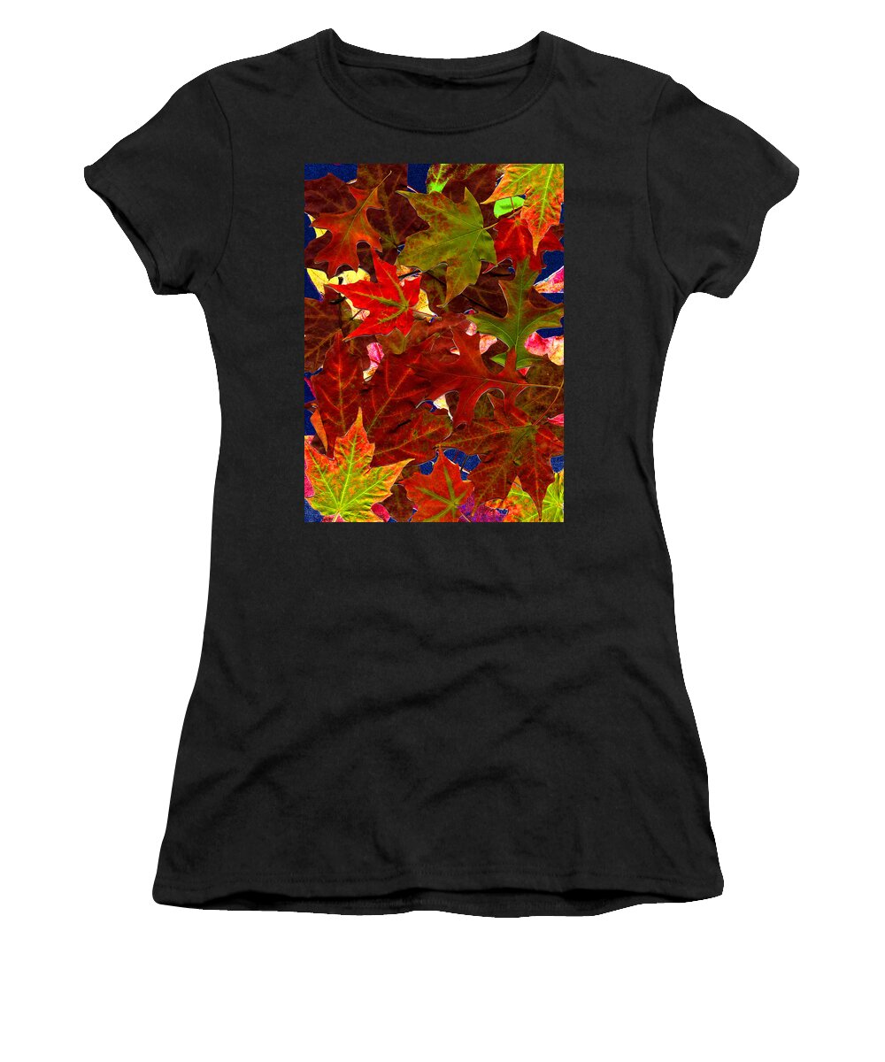 Collage Women's T-Shirt featuring the photograph Autumn Leaves by Nancy Mueller