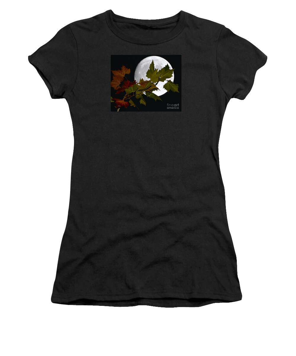 Autumn Moon Women's T-Shirt featuring the photograph Autumn Moon by Patrick Witz