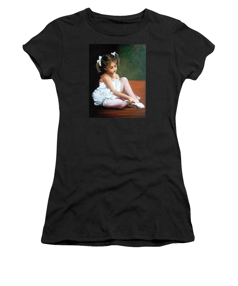 Portrait Women's T-Shirt featuring the painting Bailarina by Natalia Tejera