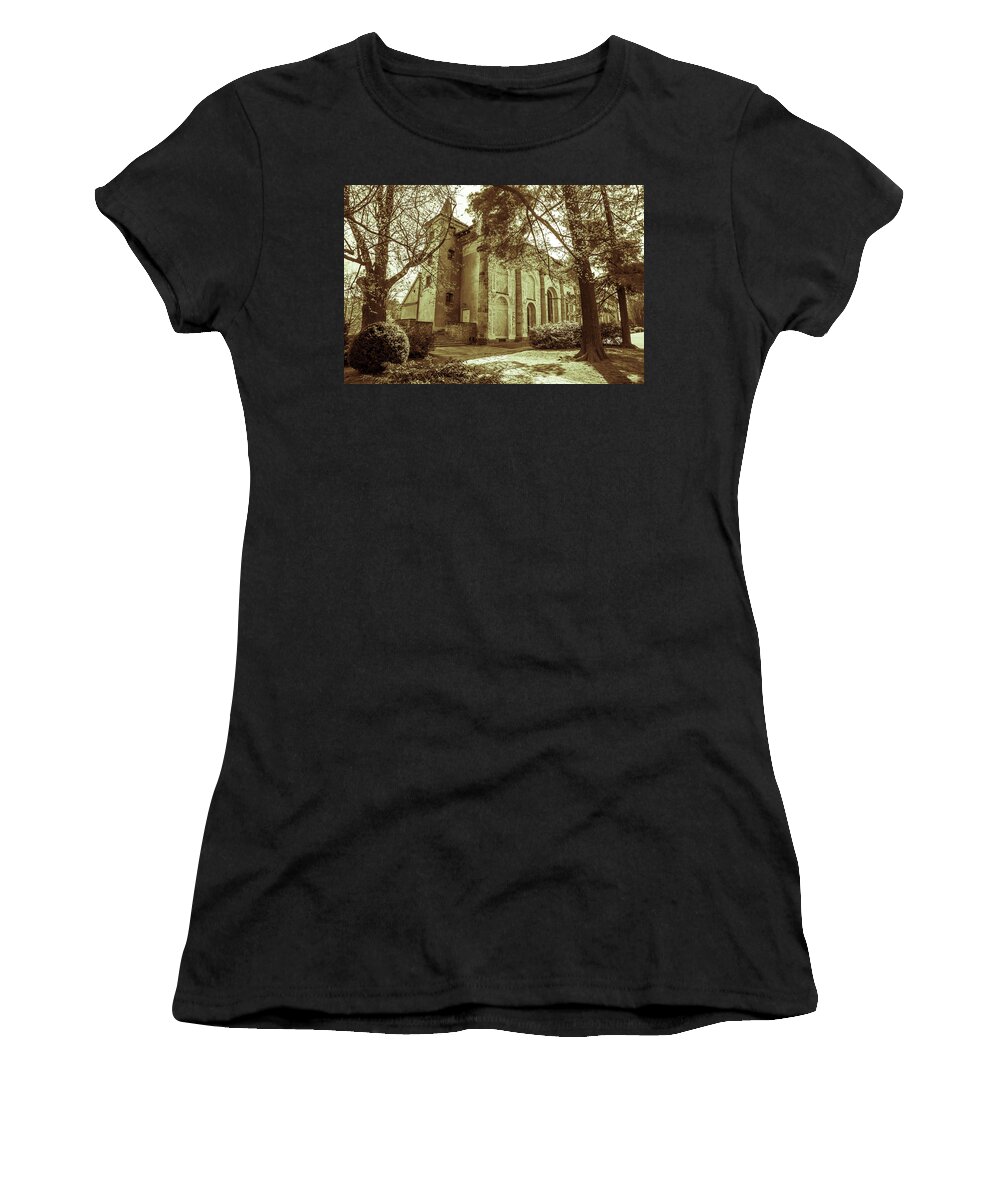 Jenny Rainbow Fine Art Photography Women's T-Shirt featuring the photograph Ball Game Hall in the Royal Garden 1. Prague. Vintage by Jenny Rainbow