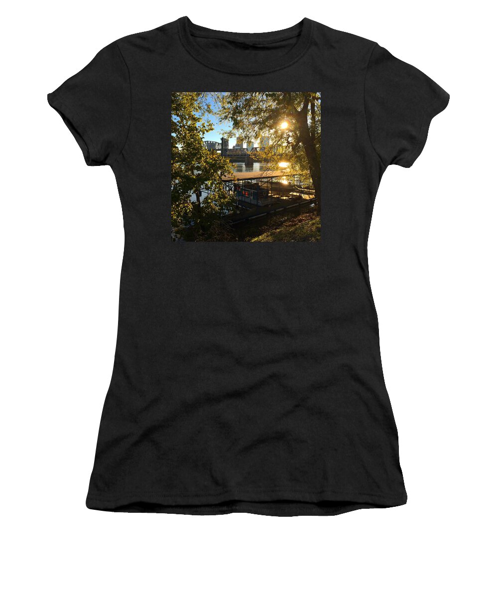 Nature Women's T-Shirt featuring the photograph Bank of the Arkansas River by Michael Dean Shelton