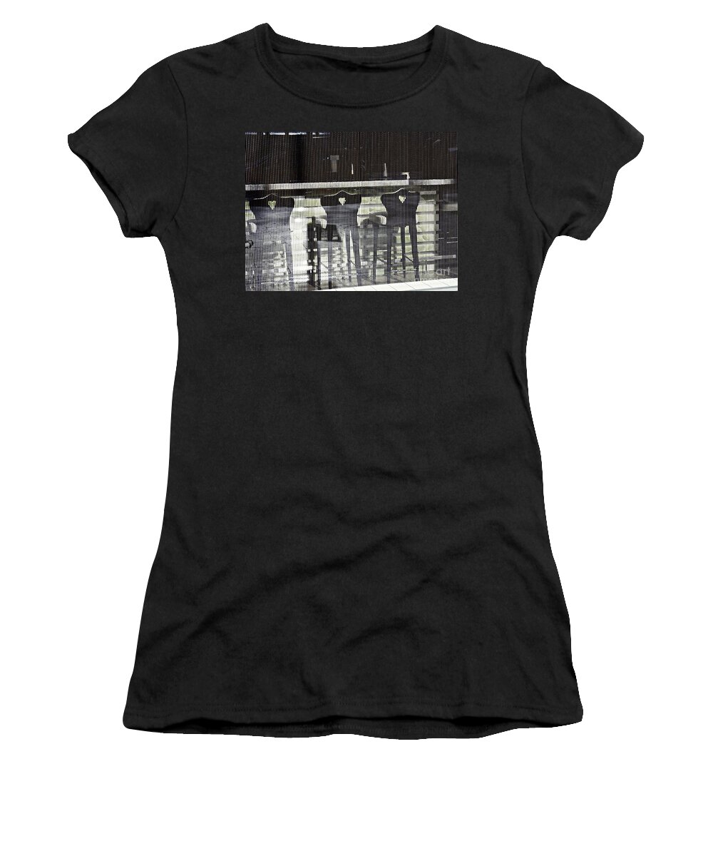  Bar Women's T-Shirt featuring the photograph Bar and Stools by Sarah Loft