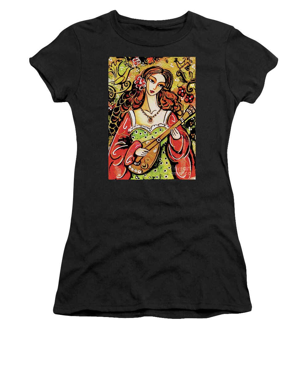 Bard Woman Women's T-Shirt featuring the painting Bard Lady I by Eva Campbell