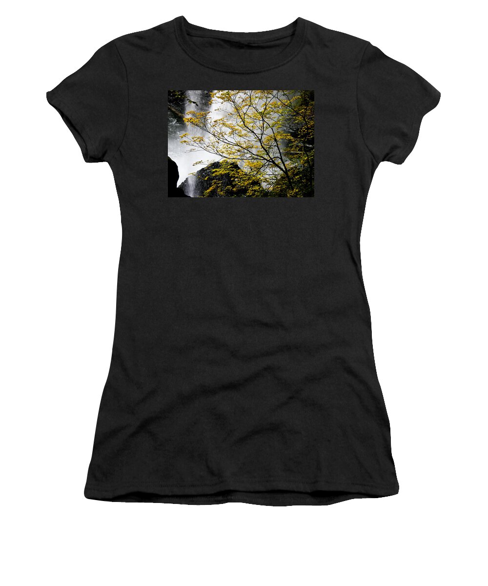 Waterfall Women's T-Shirt featuring the photograph Base of the Falls. by Albert Seger