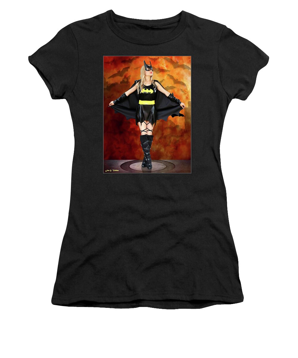 Bat Woman Women's T-Shirt featuring the photograph Bats At Sunset by Jon Volden