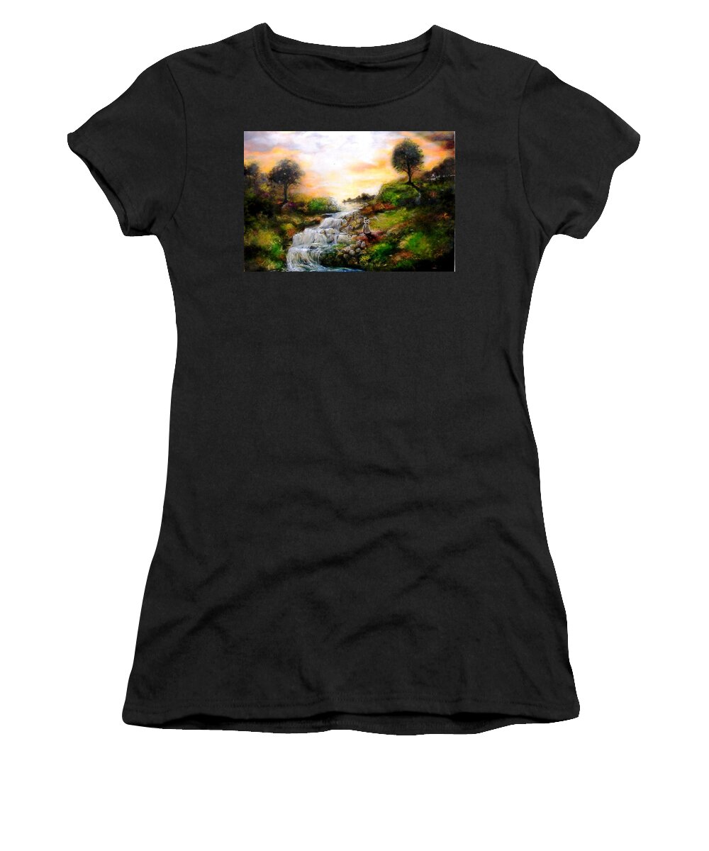 African American Art Women's T-Shirt featuring the painting Be Grateful by Emery Franklin