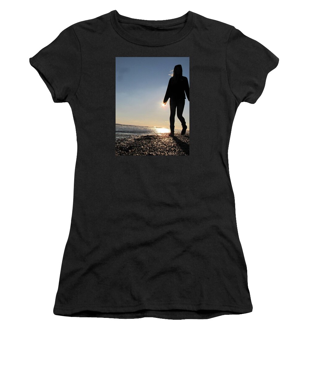 Sun Women's T-Shirt featuring the photograph Beah Walk by Laura Henry