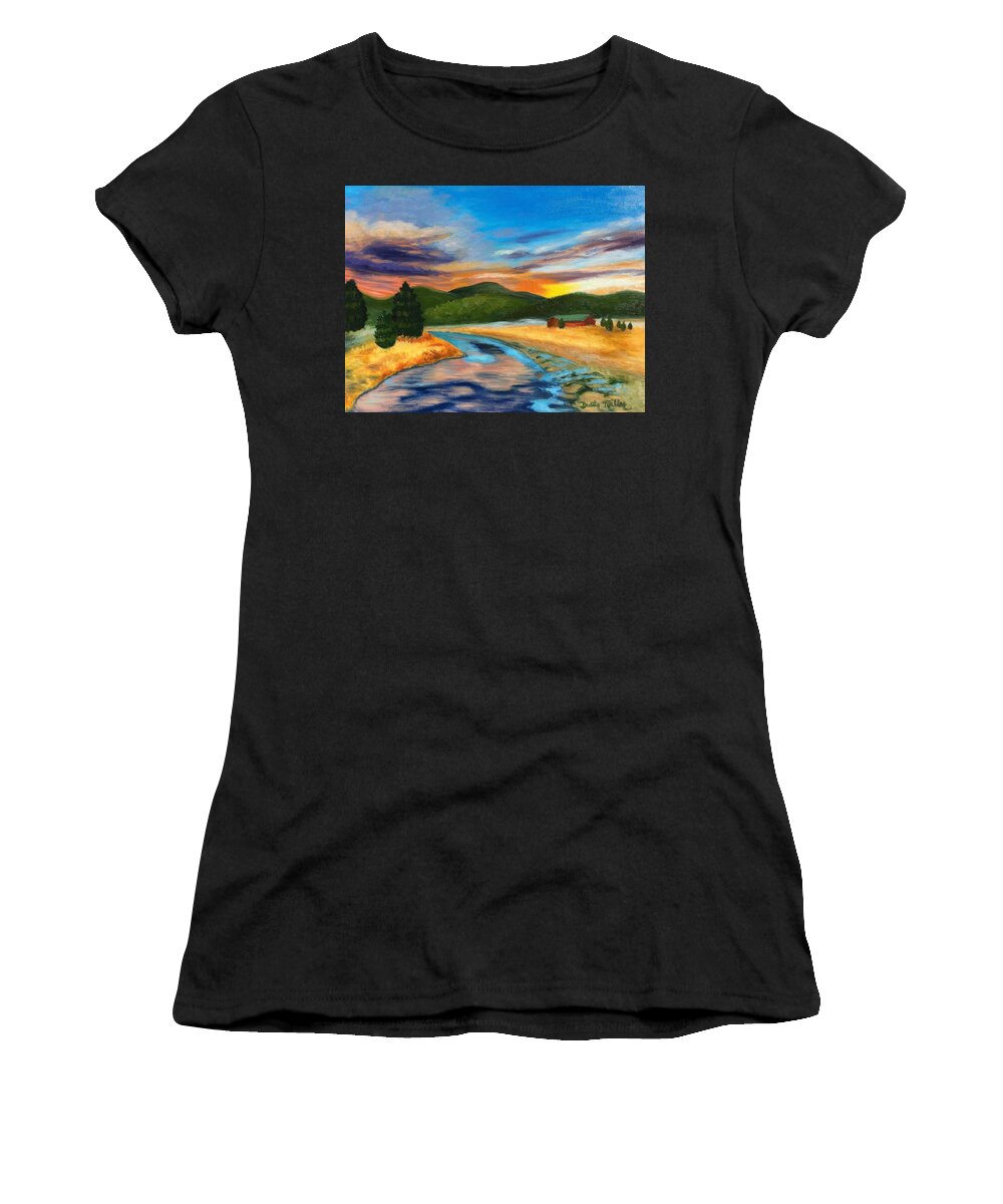 Art Women's T-Shirt featuring the painting Bear Creek Colorado by Dustin Miller