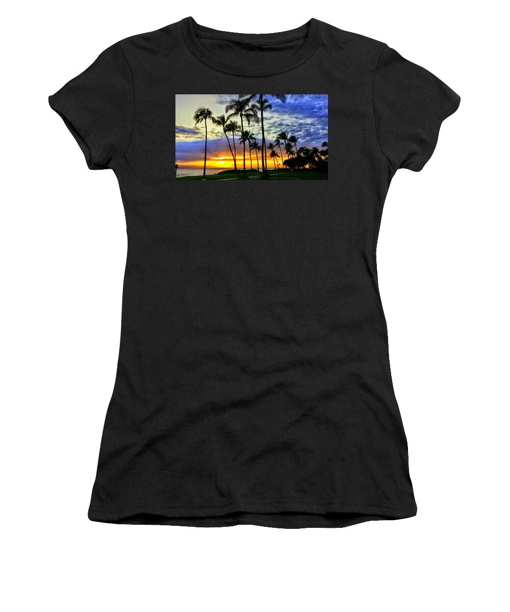 Sunset Women's T-Shirt featuring the photograph Beautiful Maui Hawaii Sunset by J R Yates