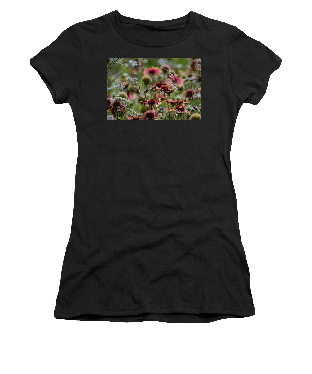 Beautiful Women's T-Shirt featuring the digital art Beautiful Purple and Yellow Wildflowers by Brad Thornton